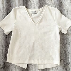 Zara Trafaluc White slit back top Size M